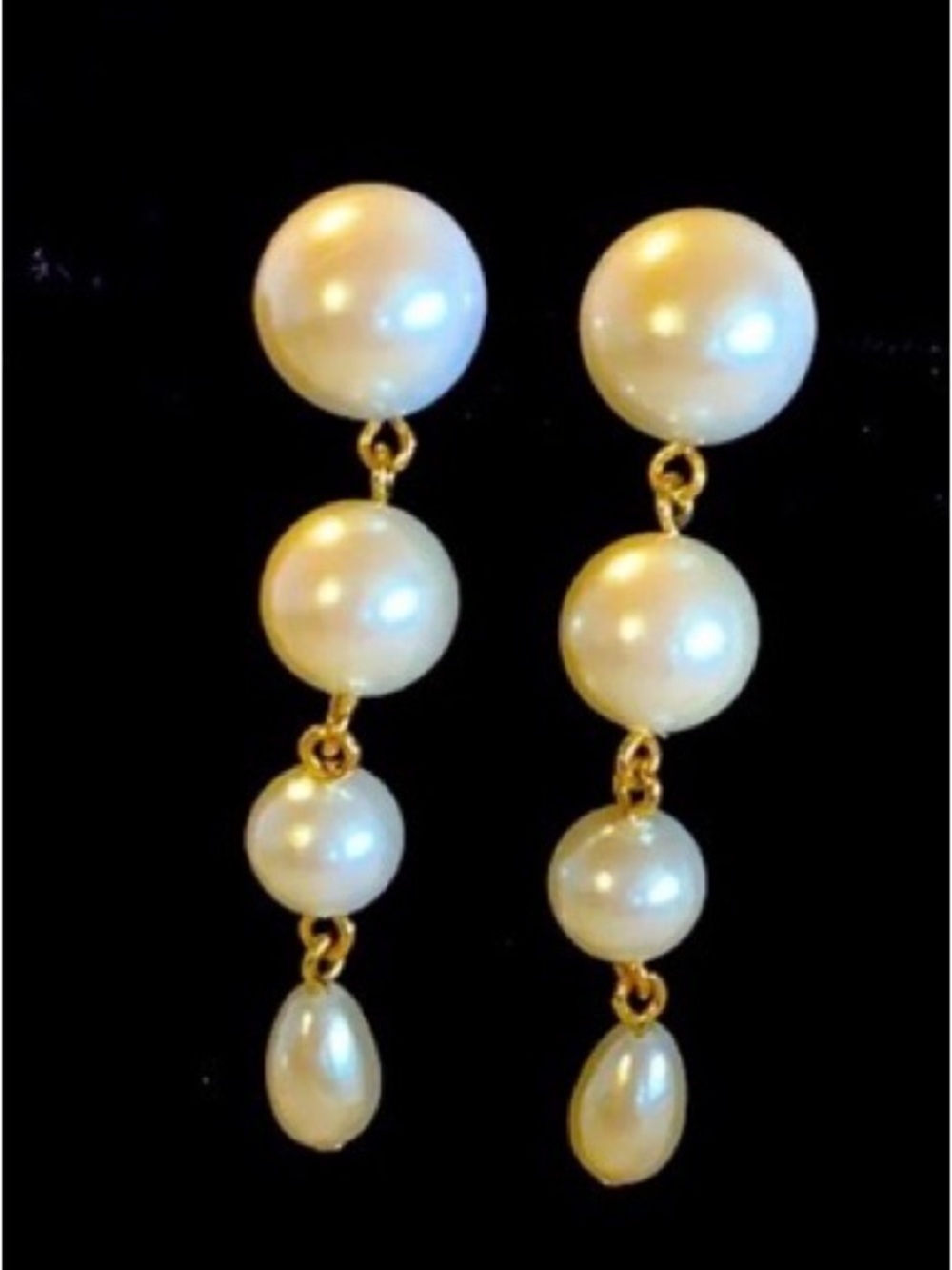Classic Pearl Drop Gold-Tone Earrings - White Pearl